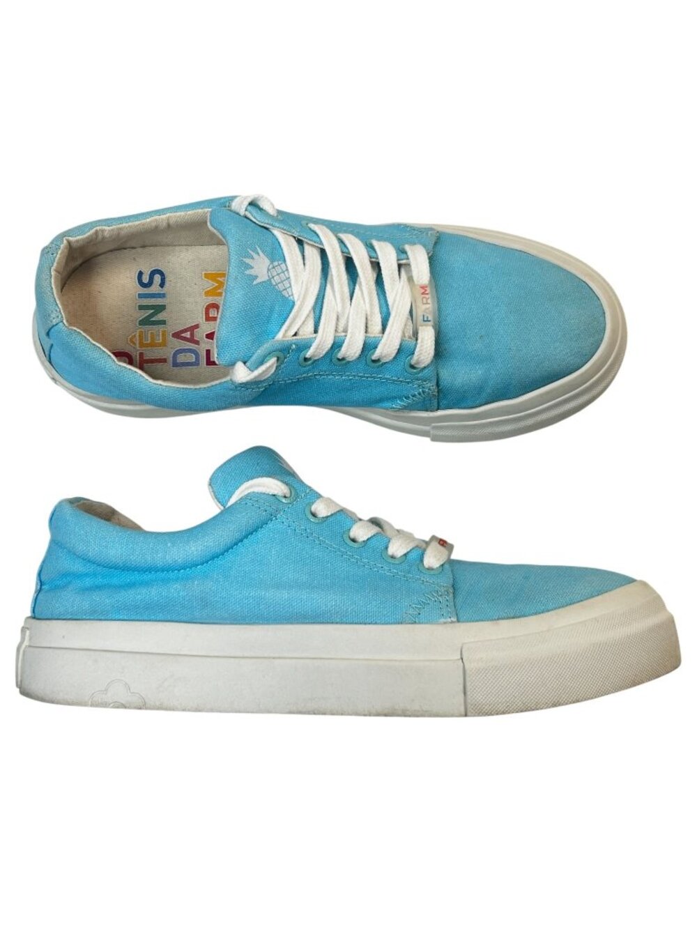 FARM RIO Canvas Casual Sneakers Tennis Shoes Pineapple Ocean Blue US 9